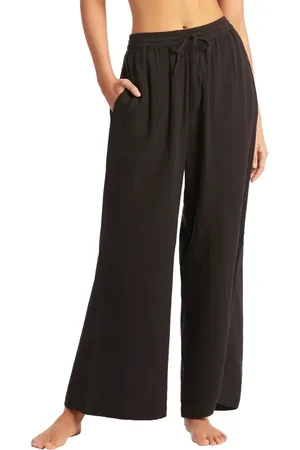 SEA LEVEL Sunset Beach High Waist Cotton Gauze Cover-Up Pants in at Nordstrom, Size Large