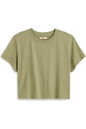Madewell Boxy Crop Cotton Slub T-Shirt in at Nordstrom, Size Xx-Small