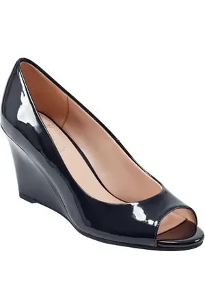 Bandolino Tuff Love Peep Toe Patent Wedge Pump in at Nordstrom, Size 5.5