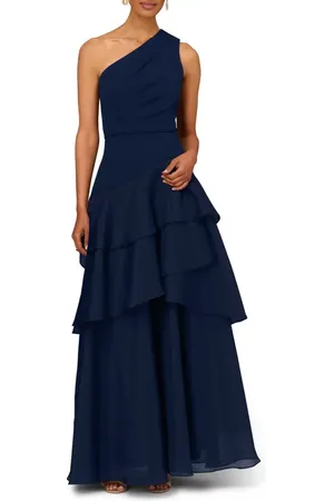 Adrianna Papell Tiered One-Shoulder Ballgown in at Nordstrom, Size 2