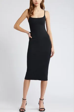 Open Edit Smooth Edit Strappy Midi Slipdress in at Nordstrom, Size X-Small