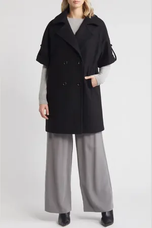 Sam Edelman Double Breasted Cape Coat in at Nordstrom, Size X-Large