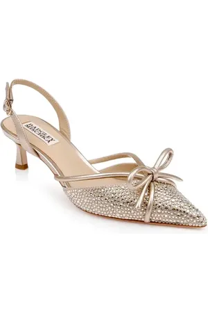 Badgley Mischka Angelina Slingback Pointed Toe Kitten Heel Pump in at Nordstrom, Size 8.5