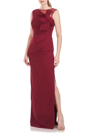 Js Collections Kirsten Bow Neckline Crepe Column Gown in at Nordstrom, Size 8
