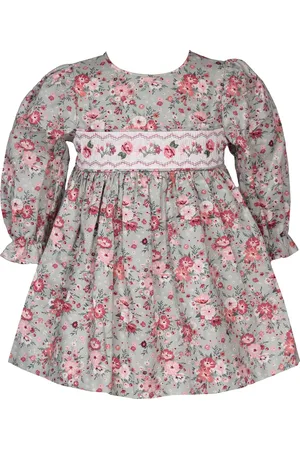 Iris & Ivy Long Sleeve Floral Smocked Party Dress in at Nordstrom, Size 12M