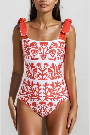 Jessie Zhao New York Coral Reversible One-Piece Swimsuit at Nordstrom, Size Large