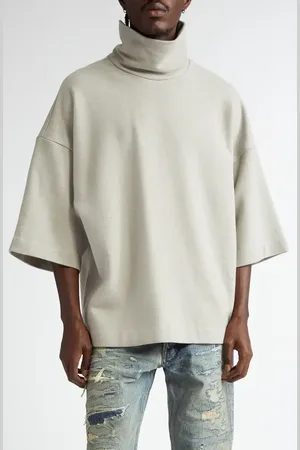 FEAR OF GOD Short Sleeve Cotton & Wool Turtleneck T-Shirt in at Nordstrom, Size Medium