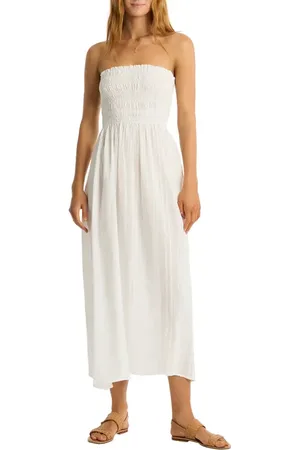 SEA LEVEL Heatwave Strapless Cotton Cover-Up Dress in at Nordstrom, Size Small