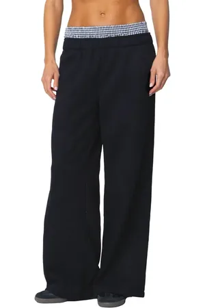 Edikted Gingham Boxer Detail Sweatpants in at Nordstrom, Size X-Small