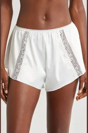 Kat The Label Lucille Lace Inset Tap Pants in at Nordstrom, Size Large