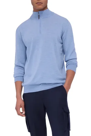 Bugatchi Merino Wool Quarter Zip Pullover in at Nordstrom, Size X-Large