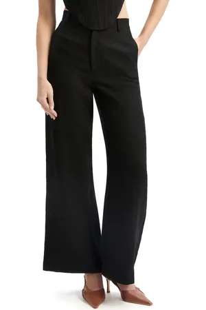 Bardot Enya High Waist Wide Leg Linen Pants in at Nordstrom, Size 2