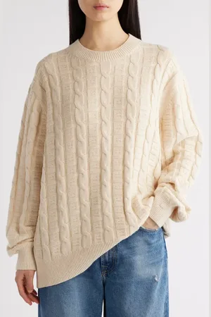 Acne Studios Kelviro Cable Stitch Crewneck Sweater in at Nordstrom, Size X-Small