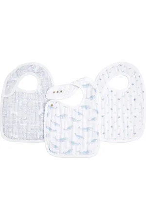 Aden + Anais 3-Pack Classic Organic Cotton Muslin Snap Bibs in at Nordstrom