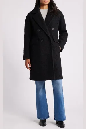 BCBG Max Azria Double Breasted Boucl?? Coat in at Nordstrom, Size Medium
