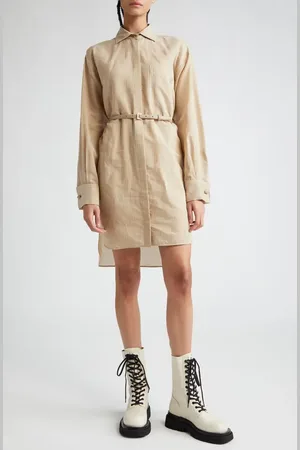 Max Mara Brioso Pinstripe Cotton & Silk Shirtdress in at Nordstrom, Size 6