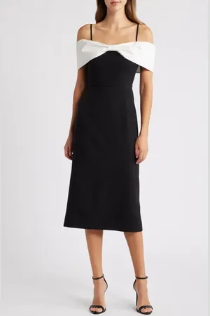 Julia Jordan Bow Colorblock Off the Shoulder Dress in at Nordstrom, Size 8
