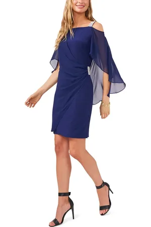 Chaussmoi Cape Sleeve Cold Shoulder Sheath Dress in at Nordstrom, Size Small
