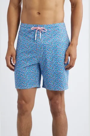 Johnnie-o Red Fin Blue Fin Swim Trunks in at Nordstrom, Size Large