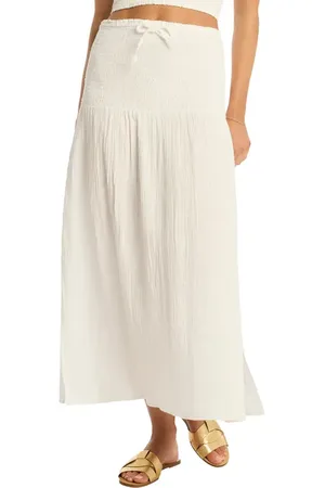 SEA LEVEL Sunset Beach Cotton Gauze Cover-Up Skirt in at Nordstrom, Size Large