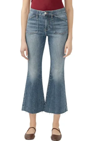 JAG Kait High Waist Raw Hem Ankle Kick Flare Jeans in at Nordstrom, Size 0 X 28