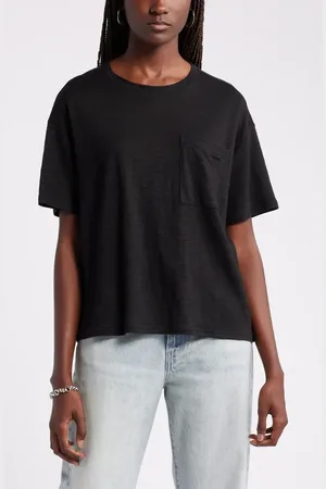 Nordstrom Linen Pocket T-Shirt in at , Size Small