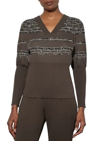 Ming Wang Jacquard Rib Sweater in at Nordstrom, Size Xx-Small