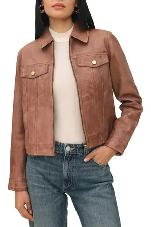 BAGATELLE Leather Trucker Jacket in at Nordstrom, Size X-Large