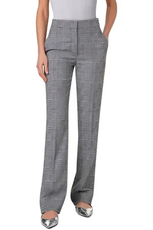 AKRIS Chio Glen Plain Wool Crepe Straight Leg Pants in at Nordstrom, Size 10