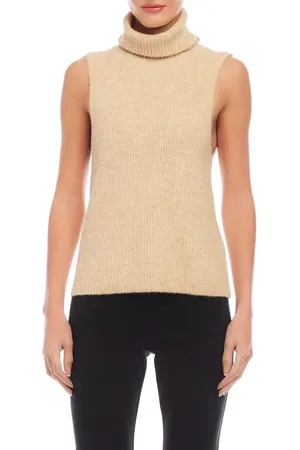Fifteen Twenty Kelli Rib Sleeveless Turtleneck Sweater in at Nordstrom, Size Large