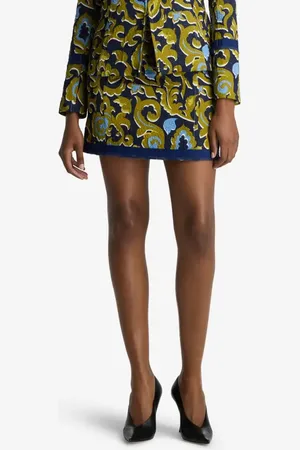ST. JOHN Western Paisley Print Cotton Blend Matelass?? Miniskirt in at Nordstrom, Size 0