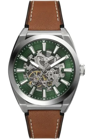 Fossil Everett Leather Strap Watch, 42mm in at Nordstrom