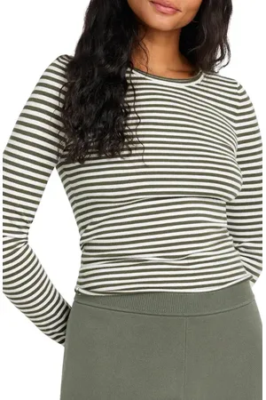 Splendid X @cellajaneblog Stripe Layering Long Sleeve T-Shirt in at Nordstrom, Size Large
