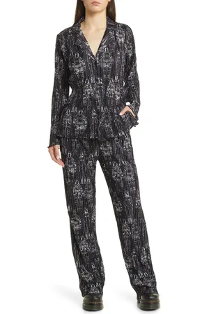 Dressed in Lala Long Sleeve Pliss?? Top & High Waist Pants at Nordstrom, Size Small
