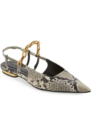 Open Edit Olympia Snakeskin Embossed Slingback Flat in at Nordstrom, Size 5