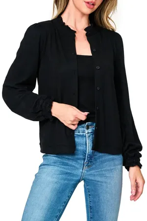 GIBSONLOOK Ruffle Accent Cardigan in at Nordstrom, Size Small
