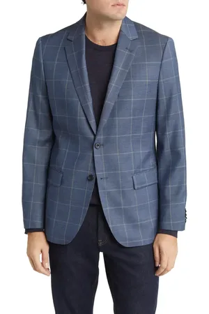 Daniel Hechter Windowpane Check Wool Blazer in at Nordstrom, Size 38Regular