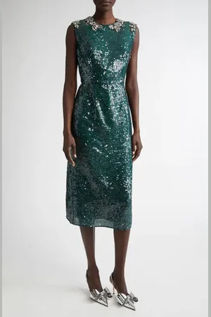 Erdem Crystal Embellished Chiffon & Sequin Cocktail Dress in at Nordstrom, Size 6 Us
