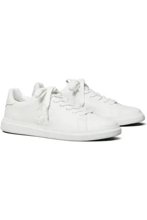 Tory Burch Double T Howell Court Sneaker in White /White at Nordstrom, Size 7.5