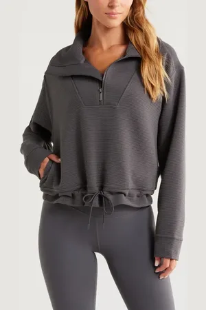 Zella Kickback Ottoman Half Zip Pullover in at Nordstrom, Size Large