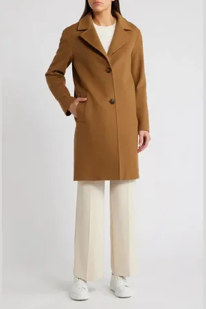 Fleurette Jones Pickstitch Detail Wool Coat in at Nordstrom, Size 8