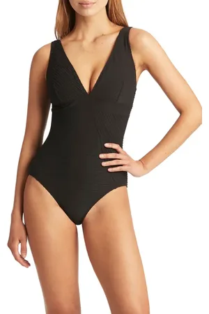 SEA LEVEL Panel Line Multifit One-Piece Swimsuit in at Nordstrom, Size 4 Us