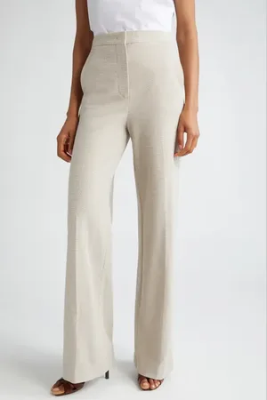 Max Mara Giallo Woven Cotton Trousers in at Nordstrom, Size 6