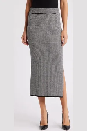 Anne Klein Chevron Pattern Knit Pencil Skirt in at Nordstrom, Size Large