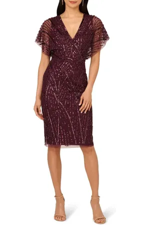 Adrianna Papell Sequin Dolman Sleeve Cocktail Dress in at Nordstrom, Size 4