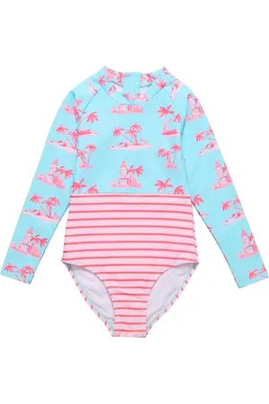 Snapper Rock Lighthouse Island Long Sleeve One-Piece Rashguard Swimsuit in at Nordstrom, Size 6