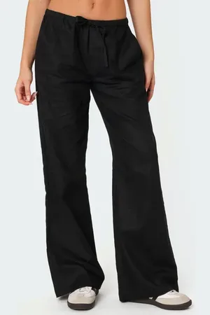 Edikted Maison Drawstring Wide Leg Pants in at Nordstrom, Size X-Small