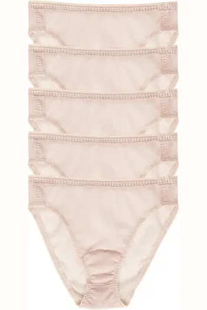 On Gossamer 5-Pack Mesh High Cut Briefs in at Nordstrom, Size X-Large