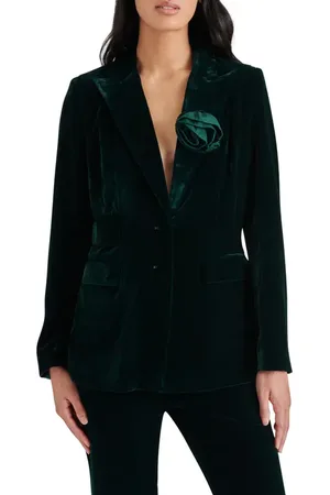 Steve Madden Merene Rosette Detail Velvet Blazer in at Nordstrom, Size Small