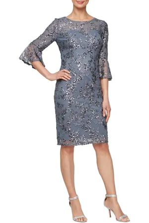 Alex Evenings Floral Embroidered Sequin Sheath Dress in at Nordstrom, Size 6